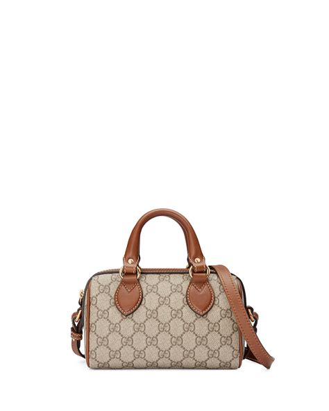 gucci gg supreme mini top-handle satchel bag cognac multi|Gucci GG Supreme Mini Top.